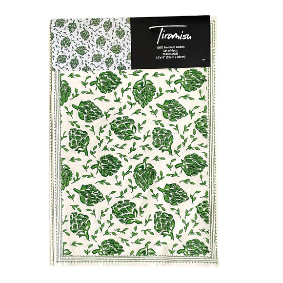 TIRAMISU 100% Premium Cotton Table Runner Green Dancing Artichoke 14 X 108 NEW - Picture 4 of 5